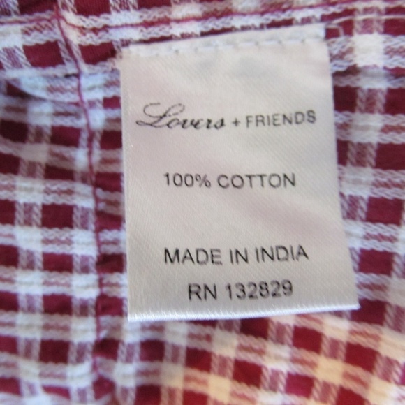 Lovers+ Friends  Ballard Mini Ruffle Check Print Skirt Red - Picture 12 of 12